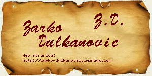 Žarko Dulkanović vizit kartica